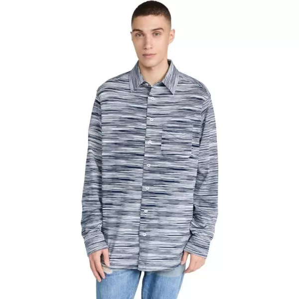 Missoni Mens Long Sleeve ShirtSpacedyed Navy White