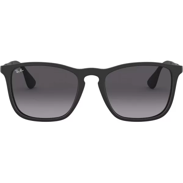 RayBan RB4187 Chris Square SunglassesRubber BlackLight Grey Gradient Dark Grey