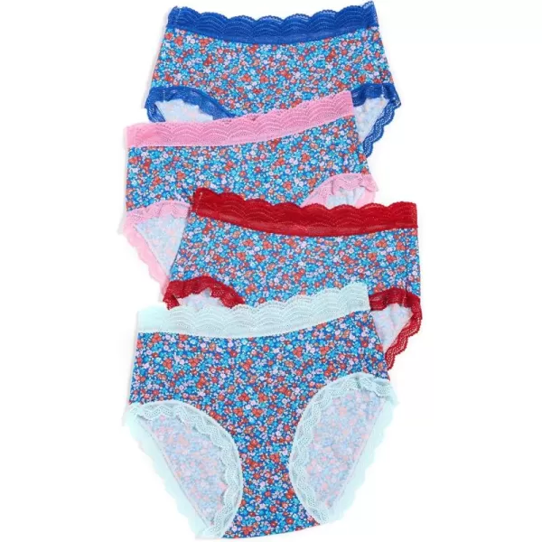 Stripe ampamp Stare Womens High Rise Knickers Four PackFloral Meadow