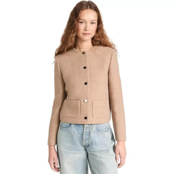 Theory Womens Holiday Tweed Cropped JacketPalomino