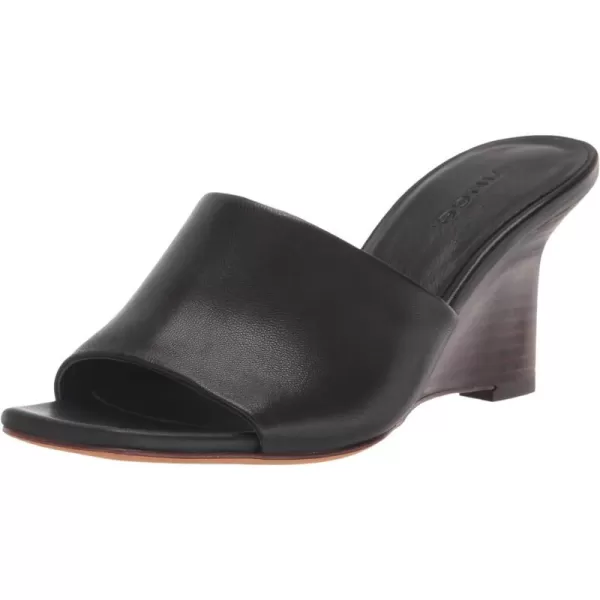 Vince Womens Pia Wedge Slide SandalBlack Leather