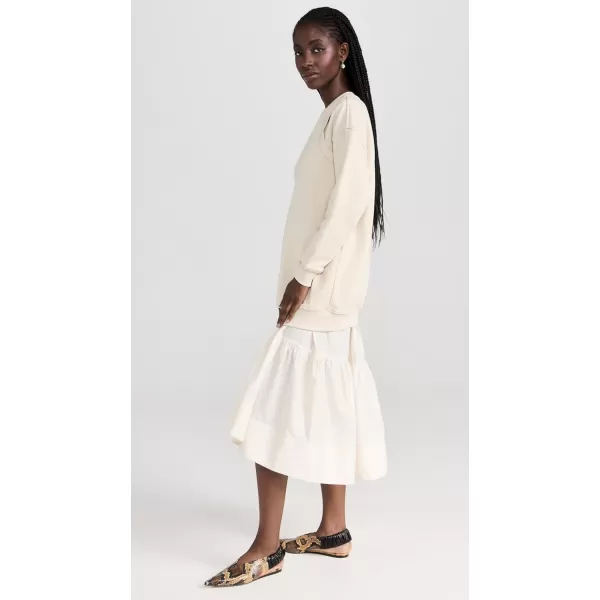 31 Phillip Lim Womens French Terry Oversized Poplin Combo DressEcru