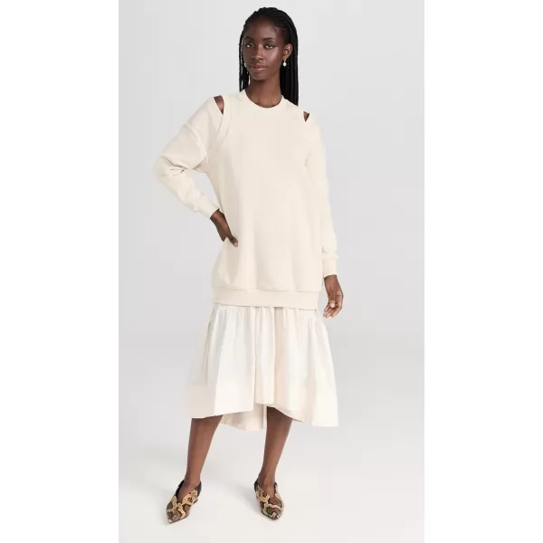 31 Phillip Lim Womens French Terry Oversized Poplin Combo DressEcru