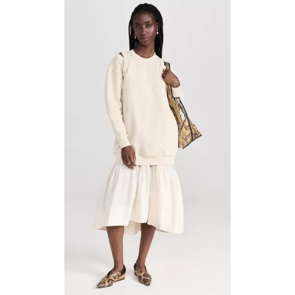 31 Phillip Lim Womens French Terry Oversized Poplin Combo DressEcru