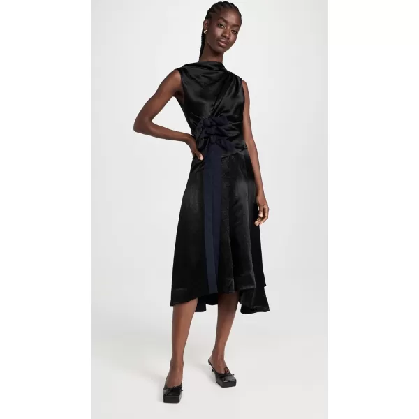 31 Phillip Lim Womens Liberty Satin Sleeveless Dress with TiesBlack Midnight