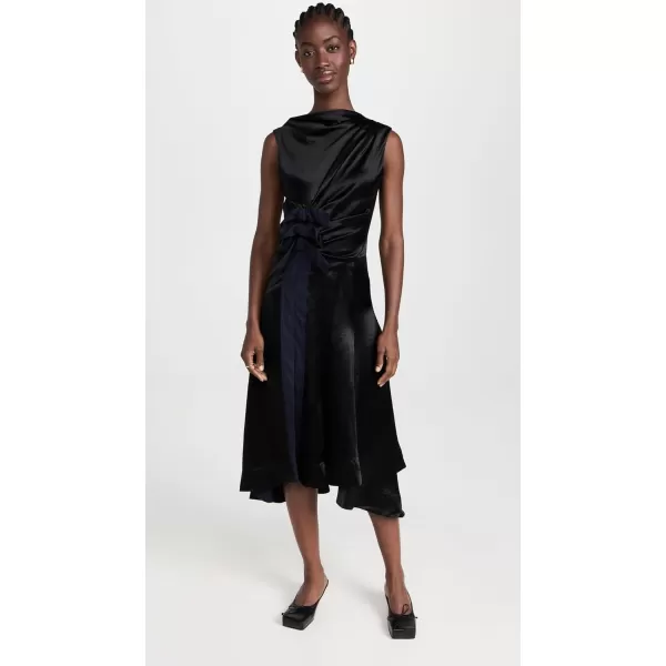 31 Phillip Lim Womens Liberty Satin Sleeveless Dress with TiesBlack Midnight