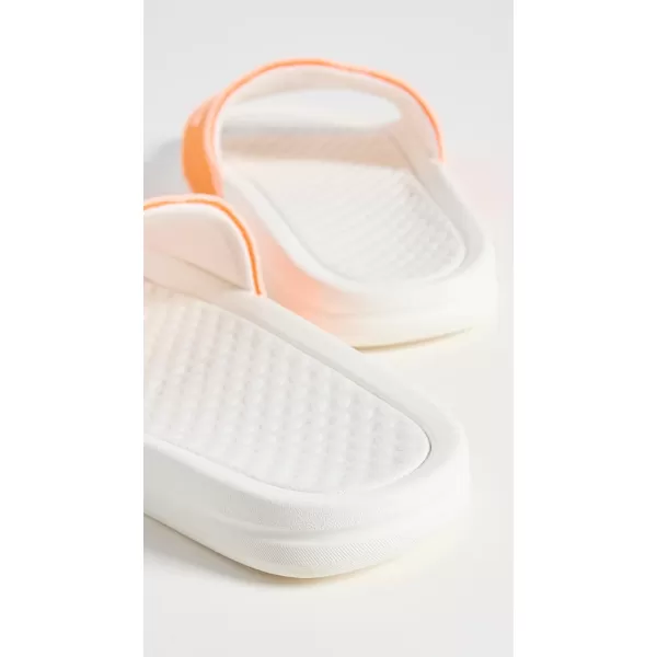 APL Athletic Propulsion Labs Womens Big Logo TechLoom SlidesIvoryOrangeNeon Peach