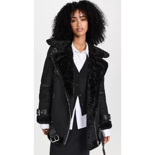 Avec Les Filles Womens Biker JacketBlack