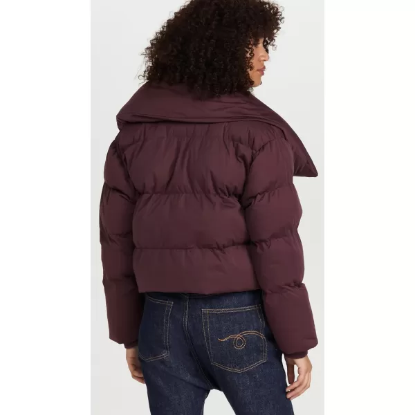 Avec Les Filles Womens Heavyweight Cropped Puffer JacketMerlot