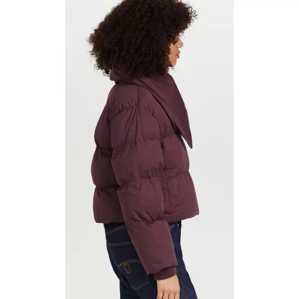 Avec Les Filles Womens Heavyweight Cropped Puffer JacketMerlot