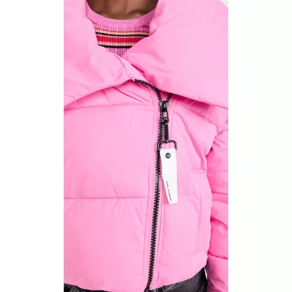 Avec Les Filles Womens Heavyweight Cropped Puffer JacketWinter Pink