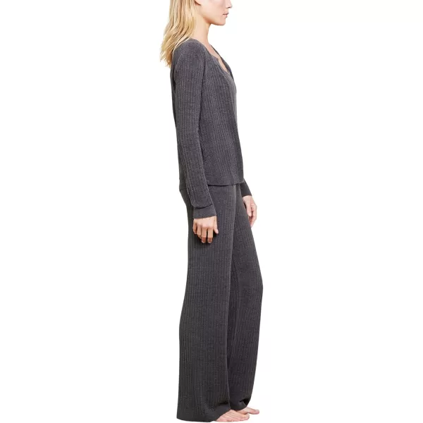 Barefoot Dreams Womens CozyChic Ultra Light Ribbed Button CardiganCarbon