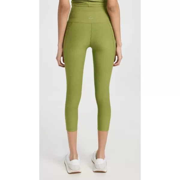 Beyond Yoga Womens Spacedye Out of Pocket High Waisted Capri LeggingsFern Green Heather