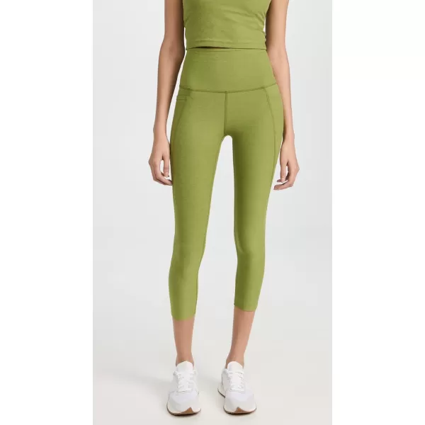 Beyond Yoga Womens Spacedye Out of Pocket High Waisted Capri LeggingsFern Green Heather