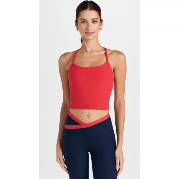 Beyond Yoga Womens Spacedye Slim Racerback Cropped TankCandy Apple