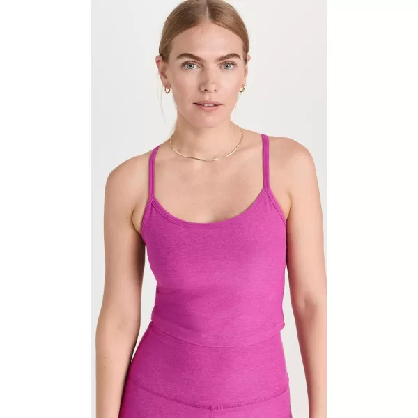 Beyond Yoga Womens Spacedye Slim Racerback Cropped TankMagenta Heather