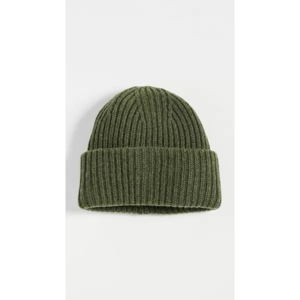 Carolina Amato Womens H155 Ribbed BeanieAvocado