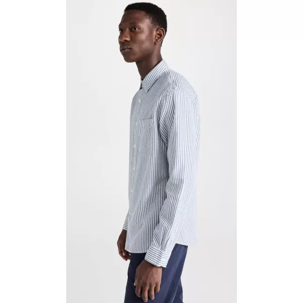 Club Monaco Mens Seersucker Stripe ShirtEgret Multi