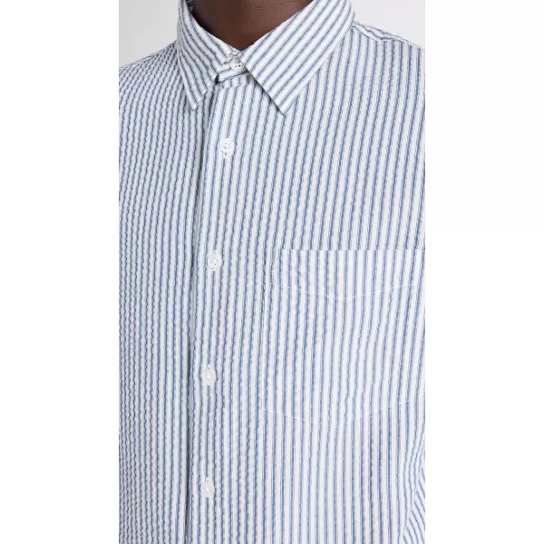 Club Monaco Mens Seersucker Stripe ShirtEgret Multi