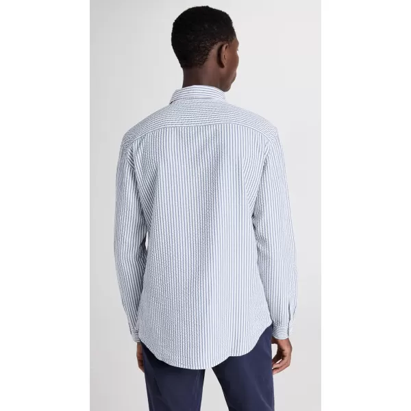 Club Monaco Mens Seersucker Stripe ShirtEgret Multi