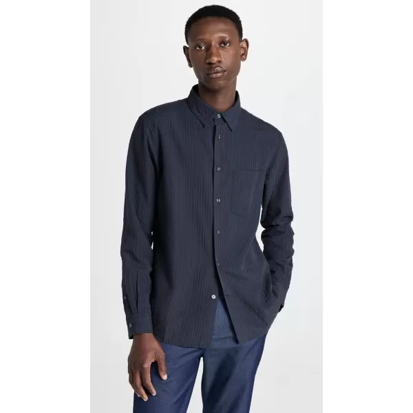 Club Monaco Mens Seersucker Stripe ShirtNavy