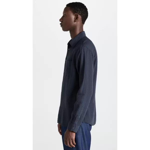 Club Monaco Mens Seersucker Stripe ShirtNavy