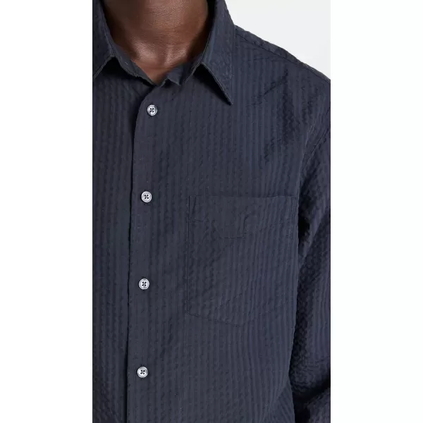 Club Monaco Mens Seersucker Stripe ShirtNavy