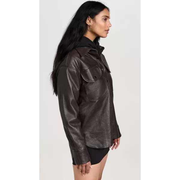 DL1961 Womens Faye ShirtMahogony Leather