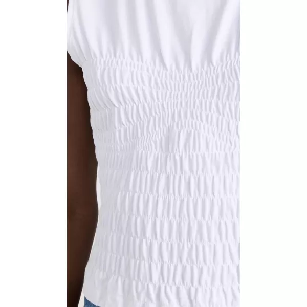 FRAME Womens Smocked Corset Muscle TopBlanc