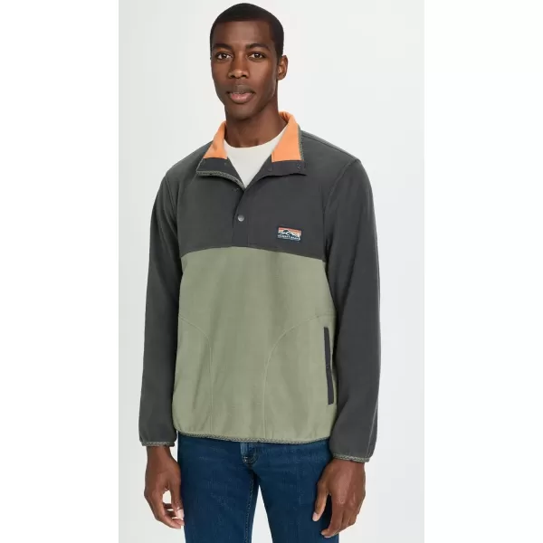 Faherty Mens Low Pile Fleece PopoverFaded BlackLight Pine