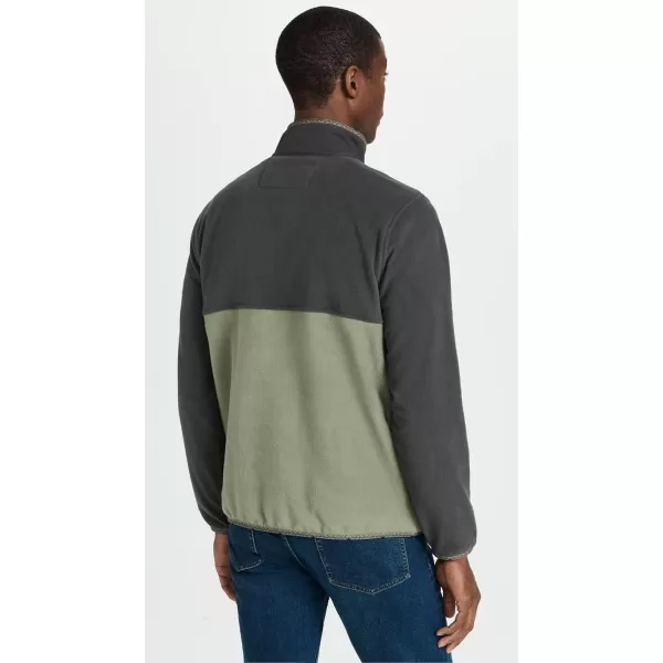 Faherty Mens Low Pile Fleece PopoverFaded BlackLight Pine