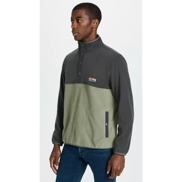 Faherty Mens Low Pile Fleece PopoverFaded BlackLight Pine