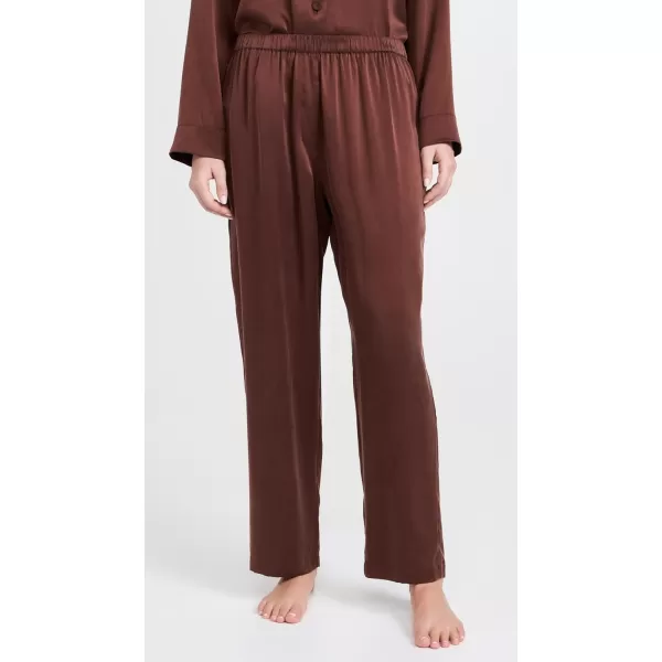 Lunya Womens Washable Silk Long Sleeve Pants SetDozing Umber