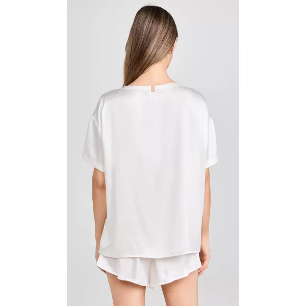 Lunya Womens Washable Silk Tee Short SetTranquil White