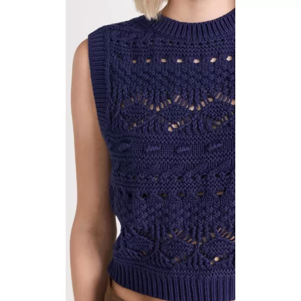 Madewell Womens CrochetKnit Sweater VestFresh Blueberry