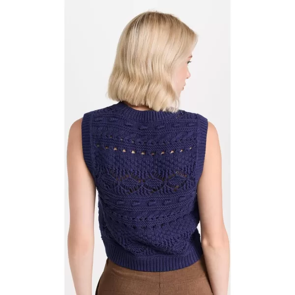 Madewell Womens CrochetKnit Sweater VestFresh Blueberry