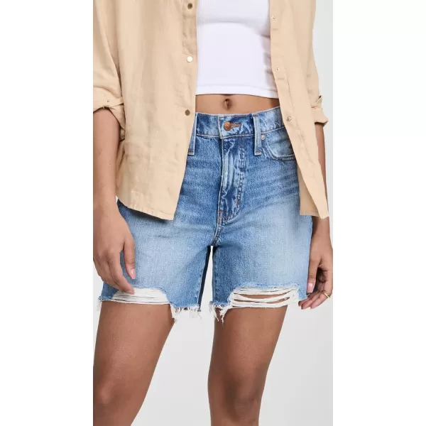 Madewell Womens Relaxed MidLength Denim Shorts in Brockport WashBrockport Wash