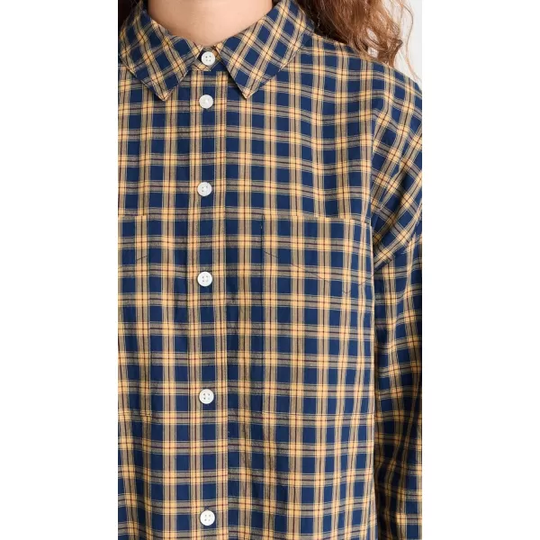 Madewell Womens The Signature Poplin Crop Shirt in PlaidPlaid Classic Indigo