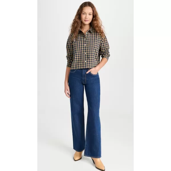 Madewell Womens The Signature Poplin Crop Shirt in PlaidPlaid Classic Indigo