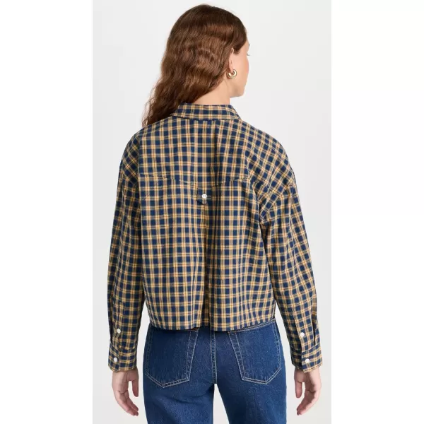 Madewell Womens The Signature Poplin Crop Shirt in PlaidPlaid Classic Indigo