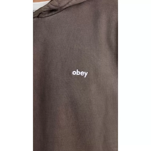 OBEY Mens Lowercase Pigment HoodJava Brown