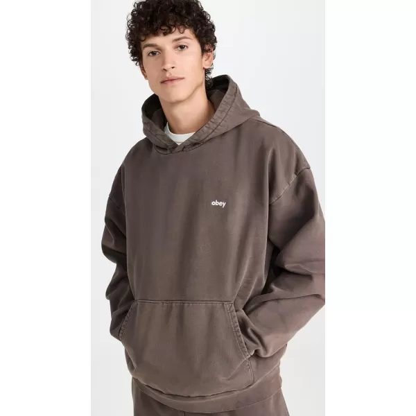 OBEY Mens Lowercase Pigment HoodJava Brown