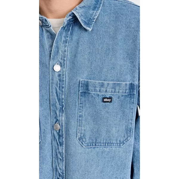 OBEY Mens Milton Shirt JacketLight Indigo