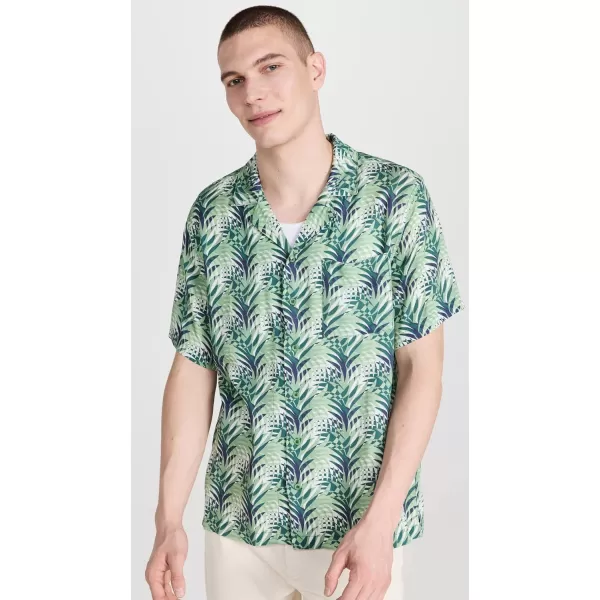 Onia Mens Viscose Convertible Camp ShirtPalm Frond Mlti