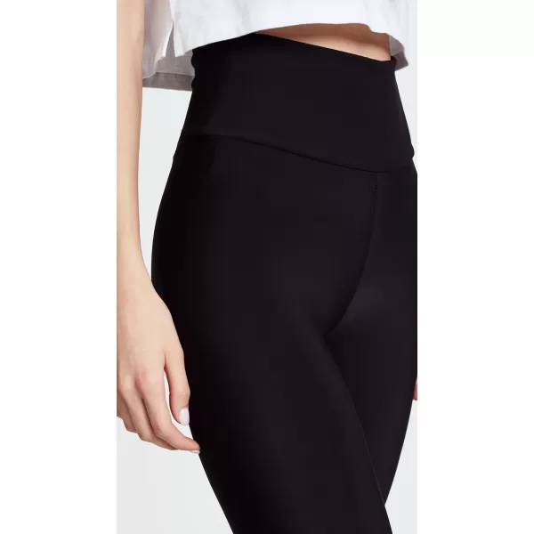 Plush FleeceLined HighWaisted Matte Spandex LeggingsBlack