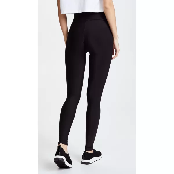 Plush FleeceLined HighWaisted Matte Spandex LeggingsBlack