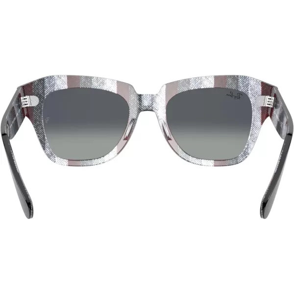 RayBan RB2186 State Street Square SunglassesBlack on Chevron GreyBurgundyLight Grey Gradient Blue