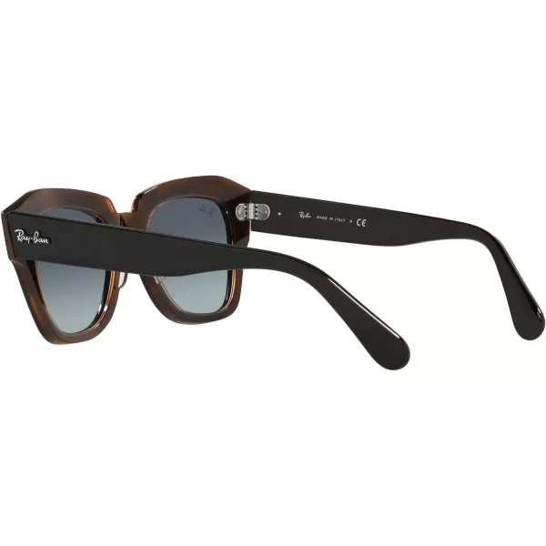 RayBan RB2186 State Street Square SunglassesBlack on Transparent BrownGrey Vintage