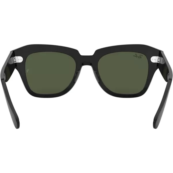 RayBan RB2186 State Street Square SunglassesBlackG15 Green