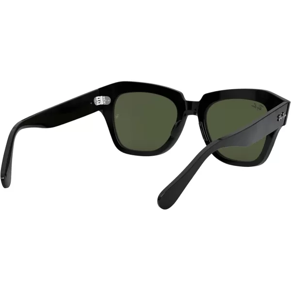 RayBan RB2186 State Street Square SunglassesBlackG15 Green